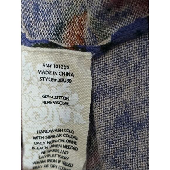 Soft Surroundings Tunic Sweater Womens Large Long Sleeve V Neck Floral Luxury - Picture 5 of 6